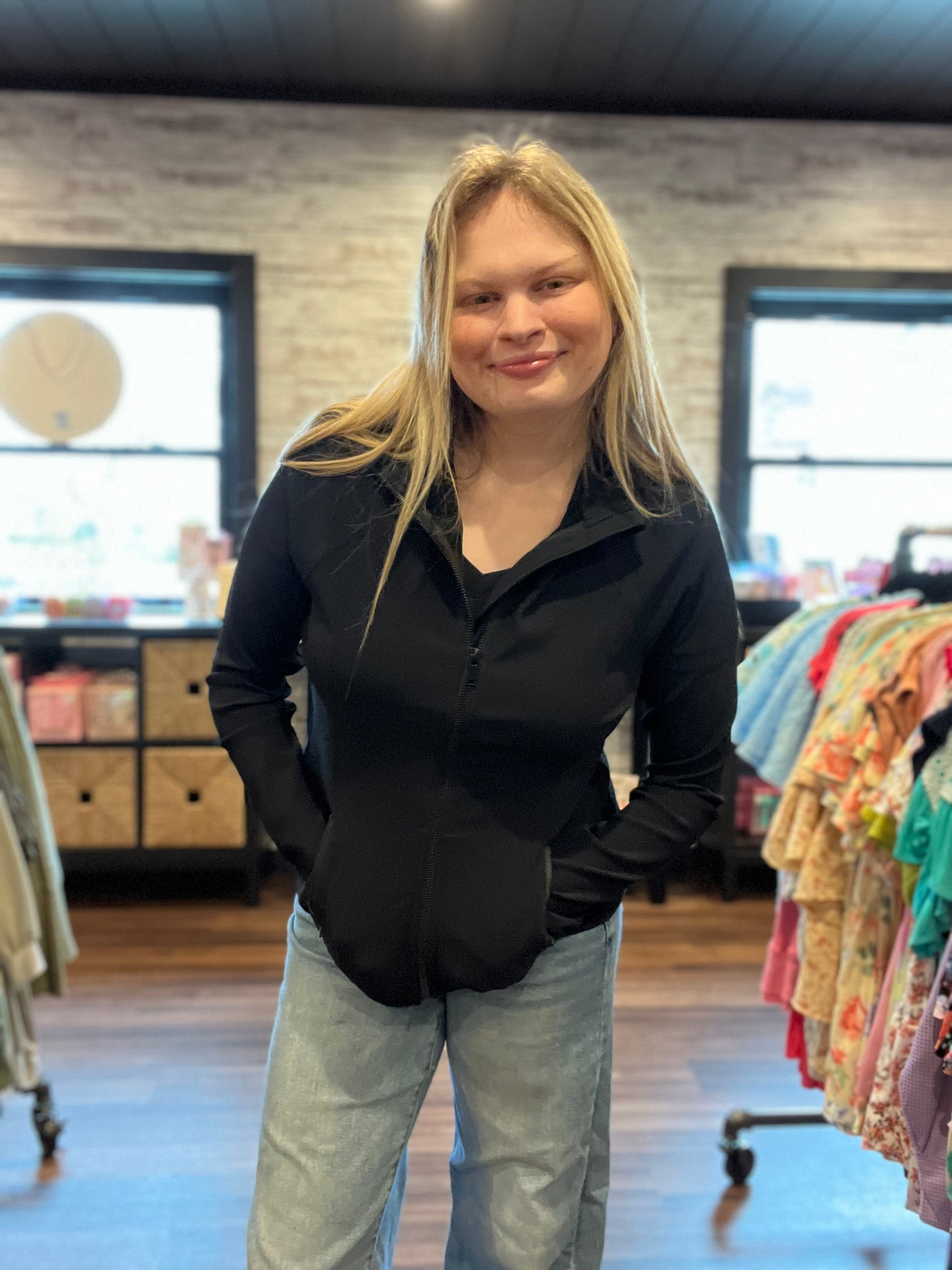 Black Nylon Ribbed Jacket