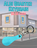 Aldi Cart Quarter Keychain
