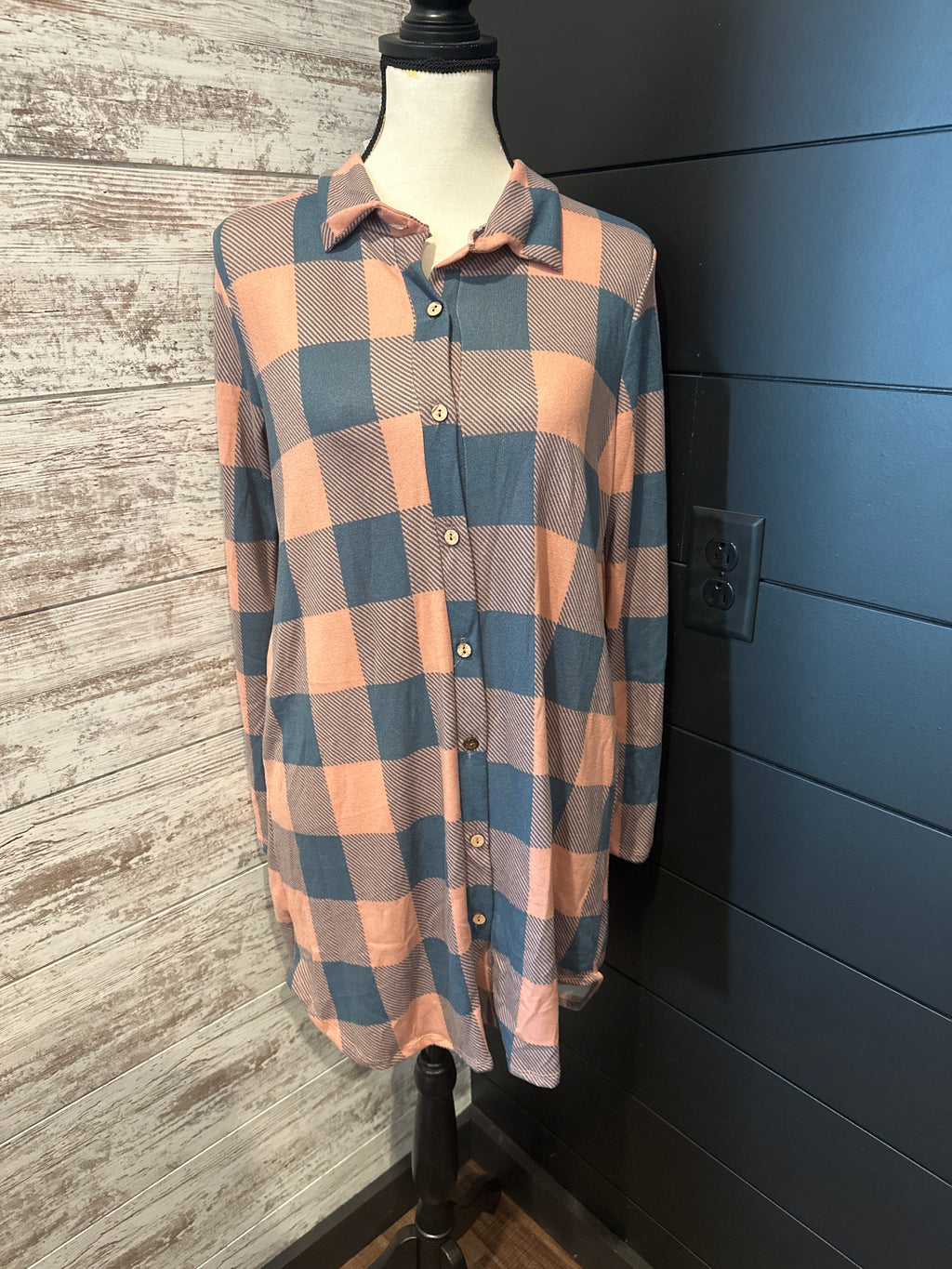 Pink/Blue Long Flannel
