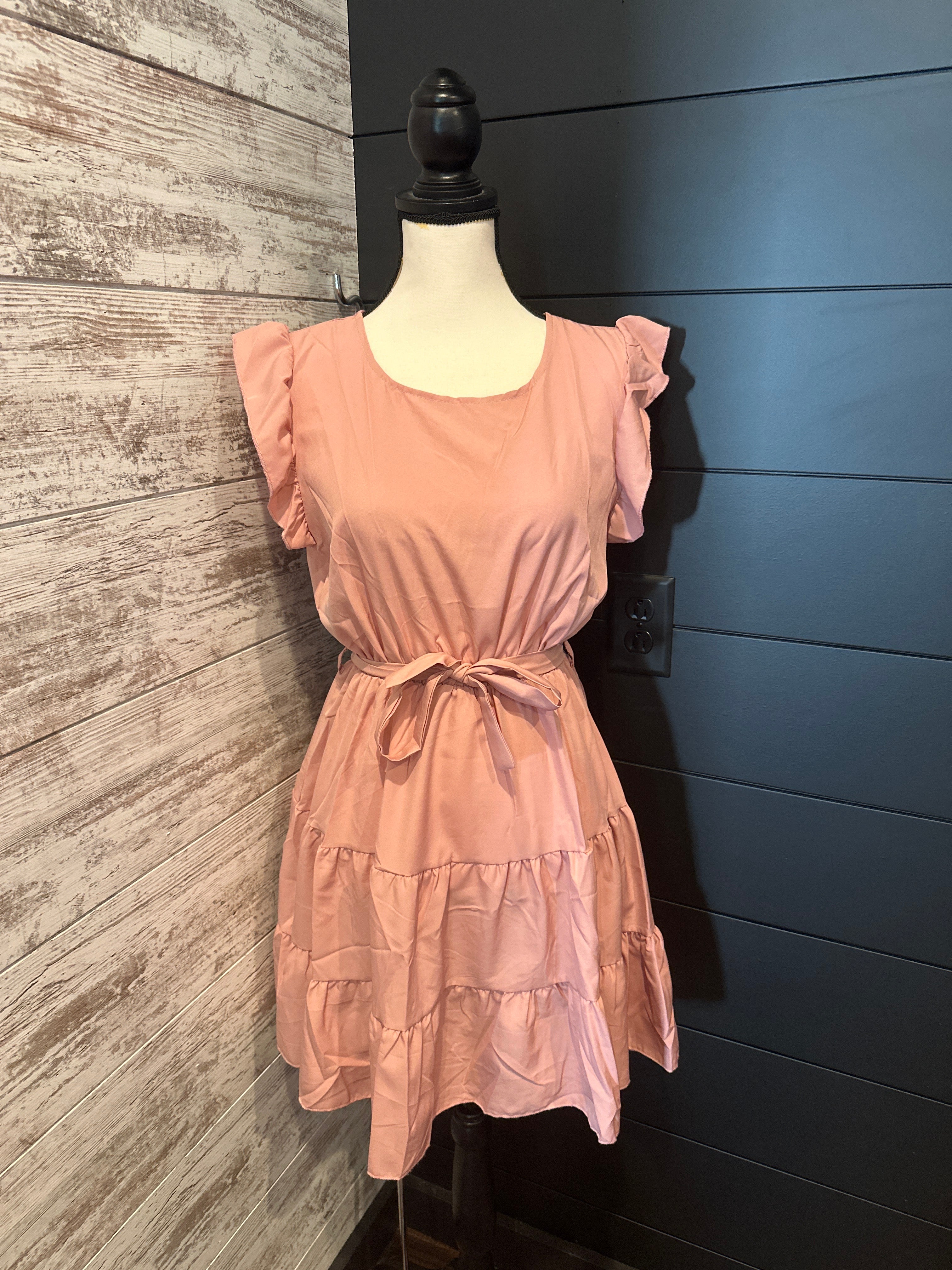 163 Pink Tiered Dress
