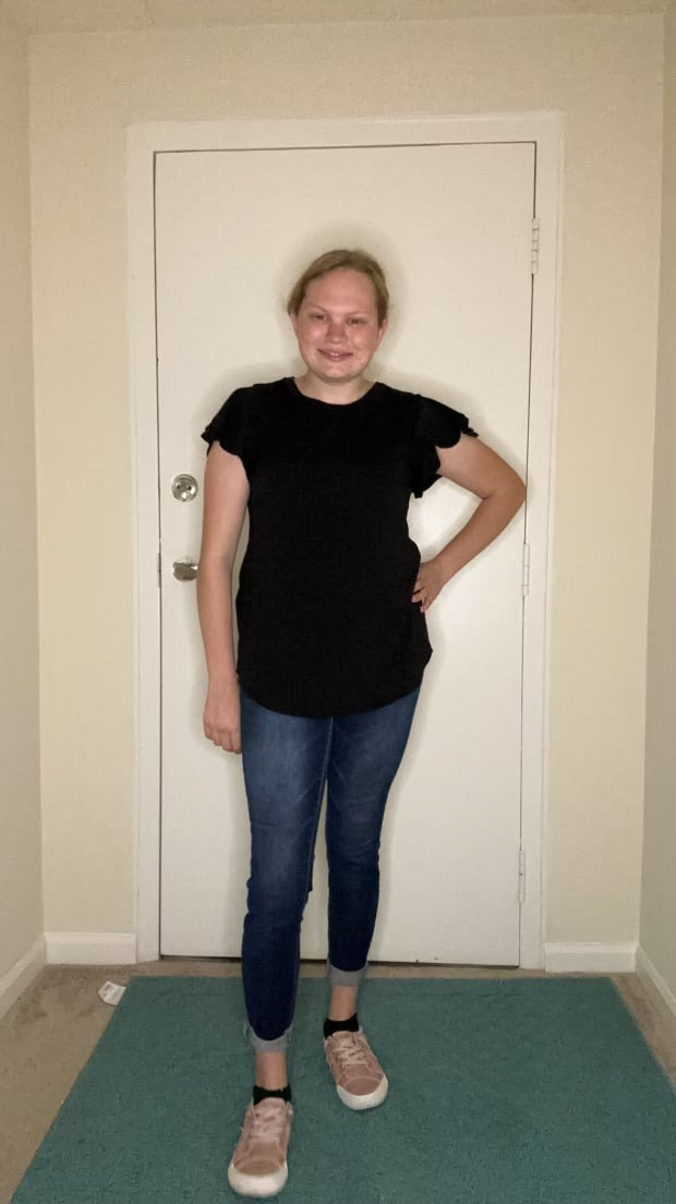 Short Sleeve Flutter Top