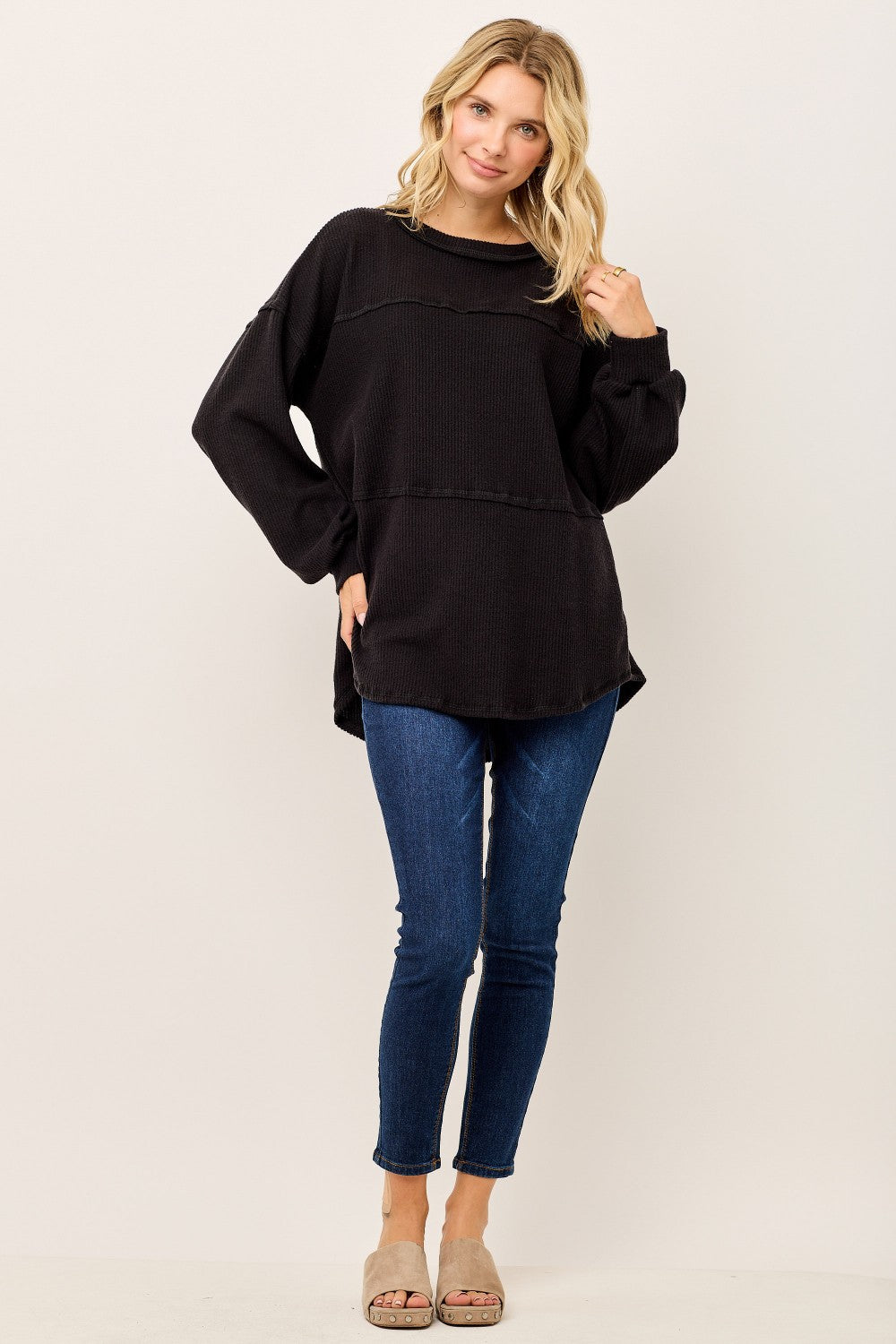 Long Sleeve Ribbed Tops