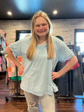 Light Blue V-Neck Tee