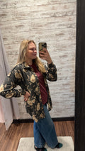 Charcoal Floral Long Sleeve