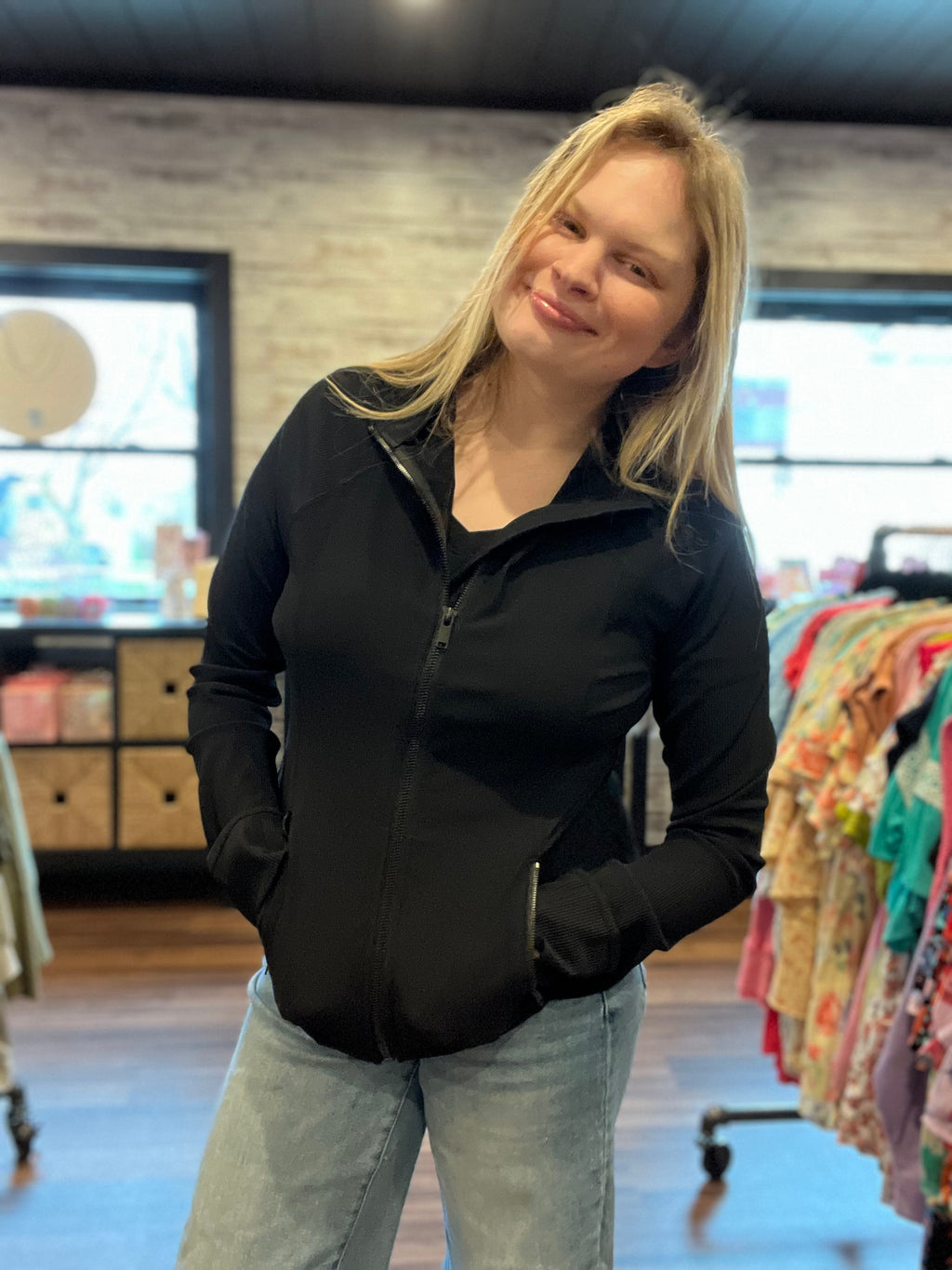 Black Nylon Ribbed Jacket