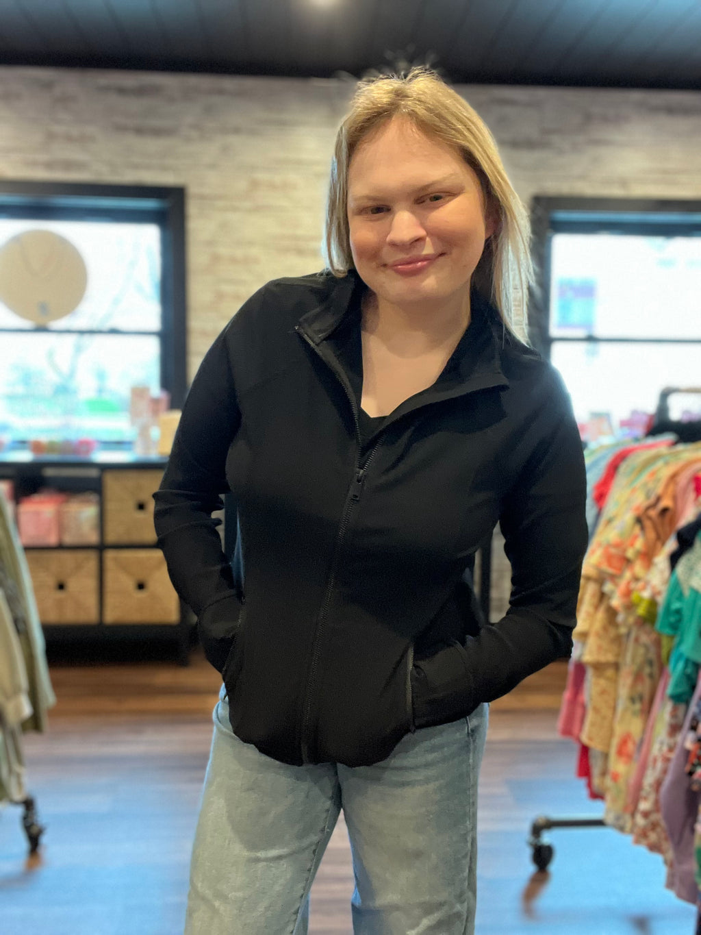 Black Nylon Ribbed Jacket