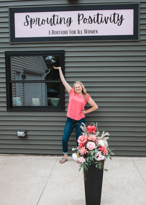 107- Hot Pink Ruffle Sleeve Blouse