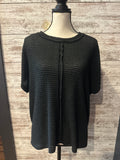 157 Out Seam Waffle Top Black