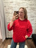 Red Textured Blouse