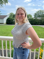 133-Gray Stretch Top