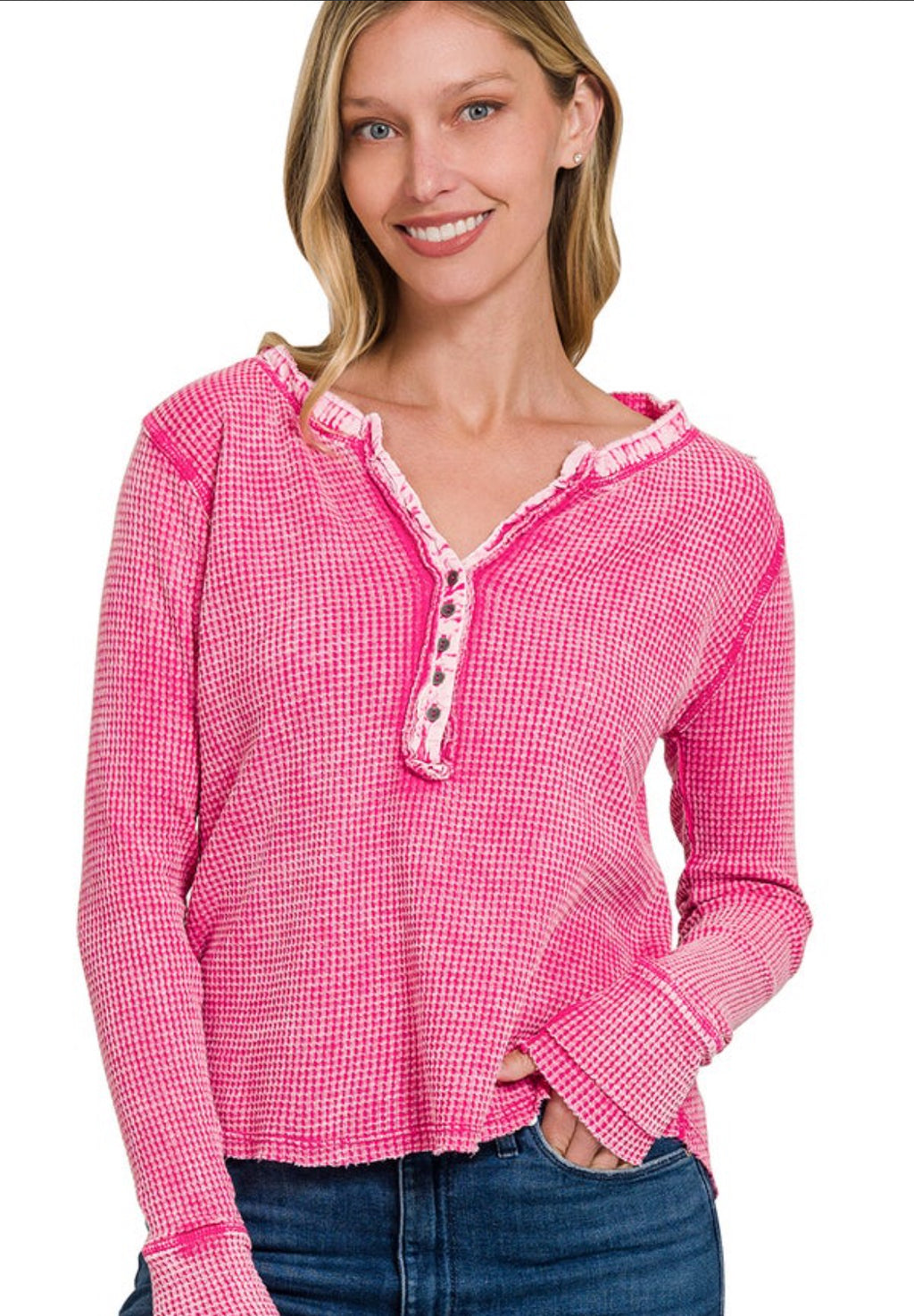 153/154 Long Sleeve Waffle Top