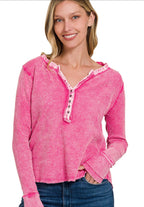 153/154 Long Sleeve Waffle Top