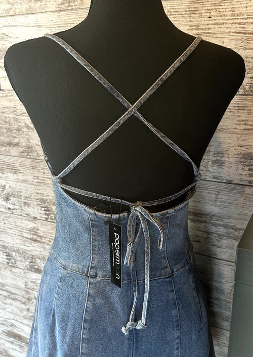 113- Denim Romper
