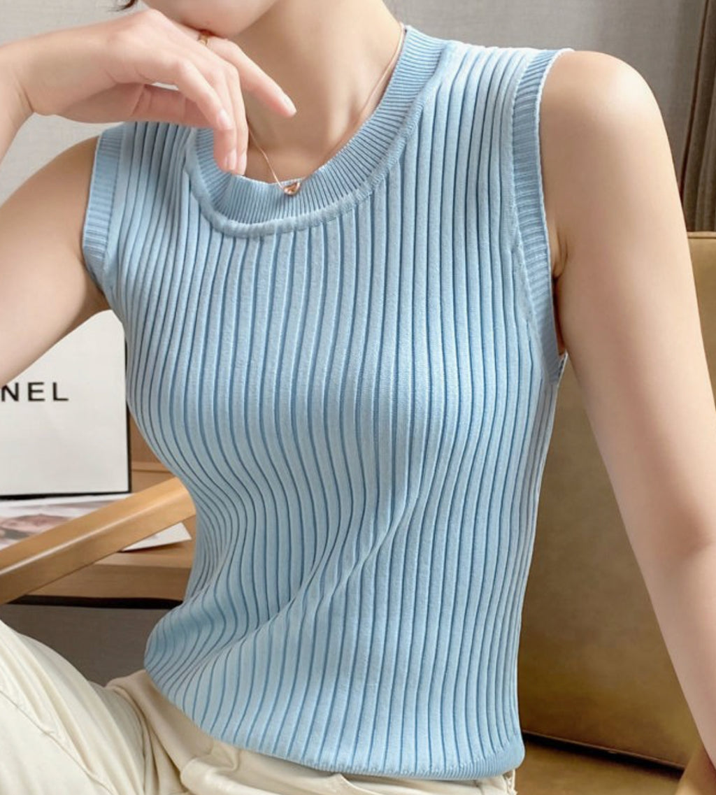 Sleeveless Knit Tank Top