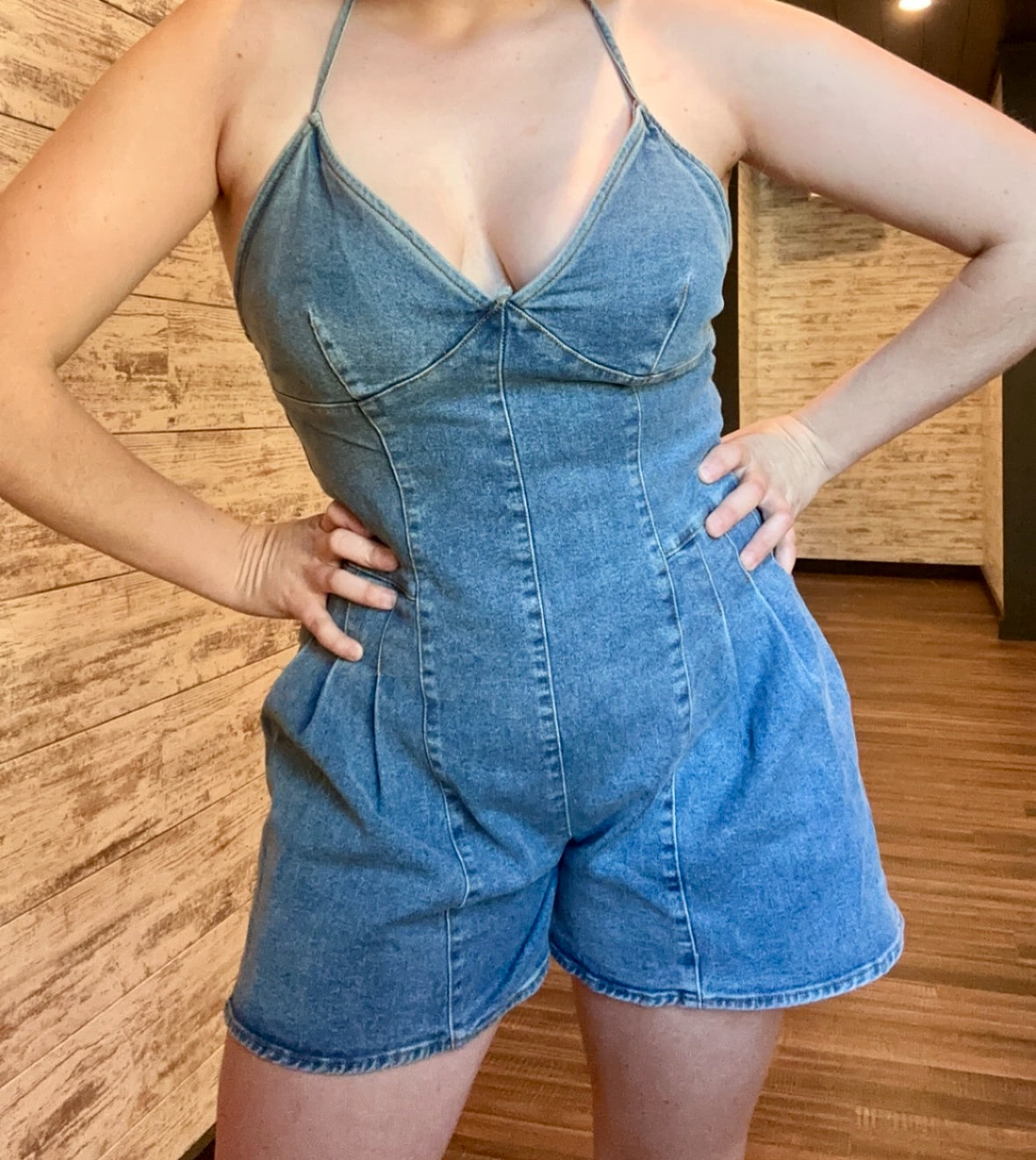 113- Denim Romper