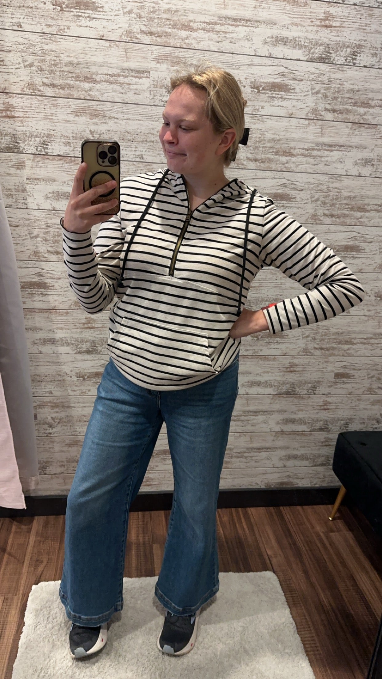 Medium Michelle Mae Striped Hoodie
