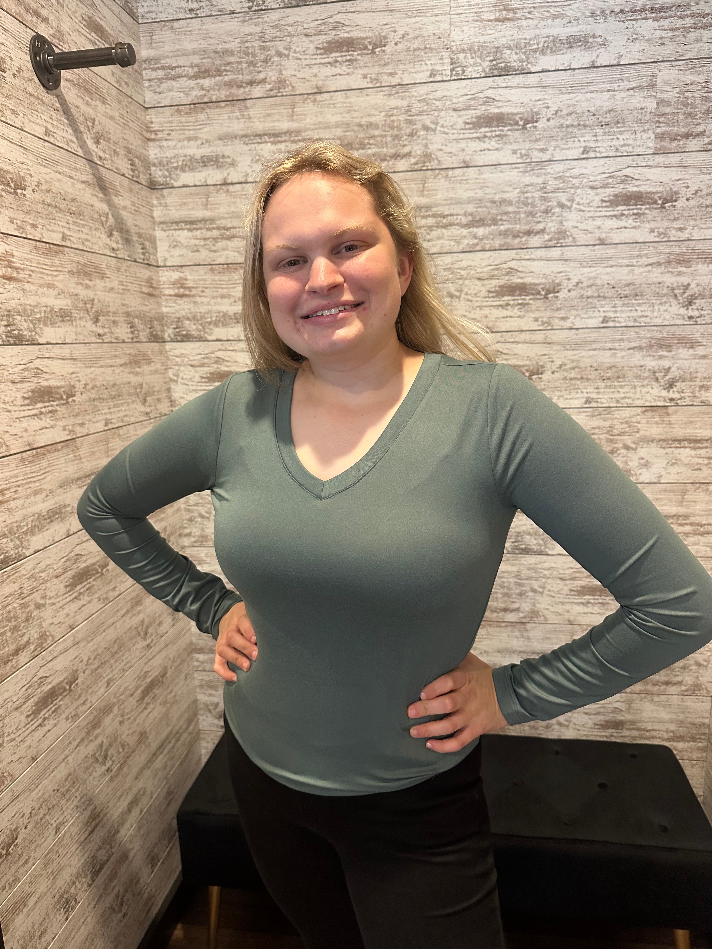 Long Sleeve V-Neckline