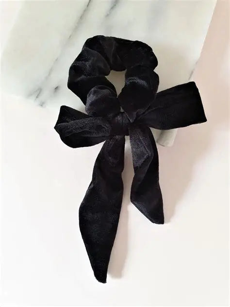 Black Bow Scrunchies