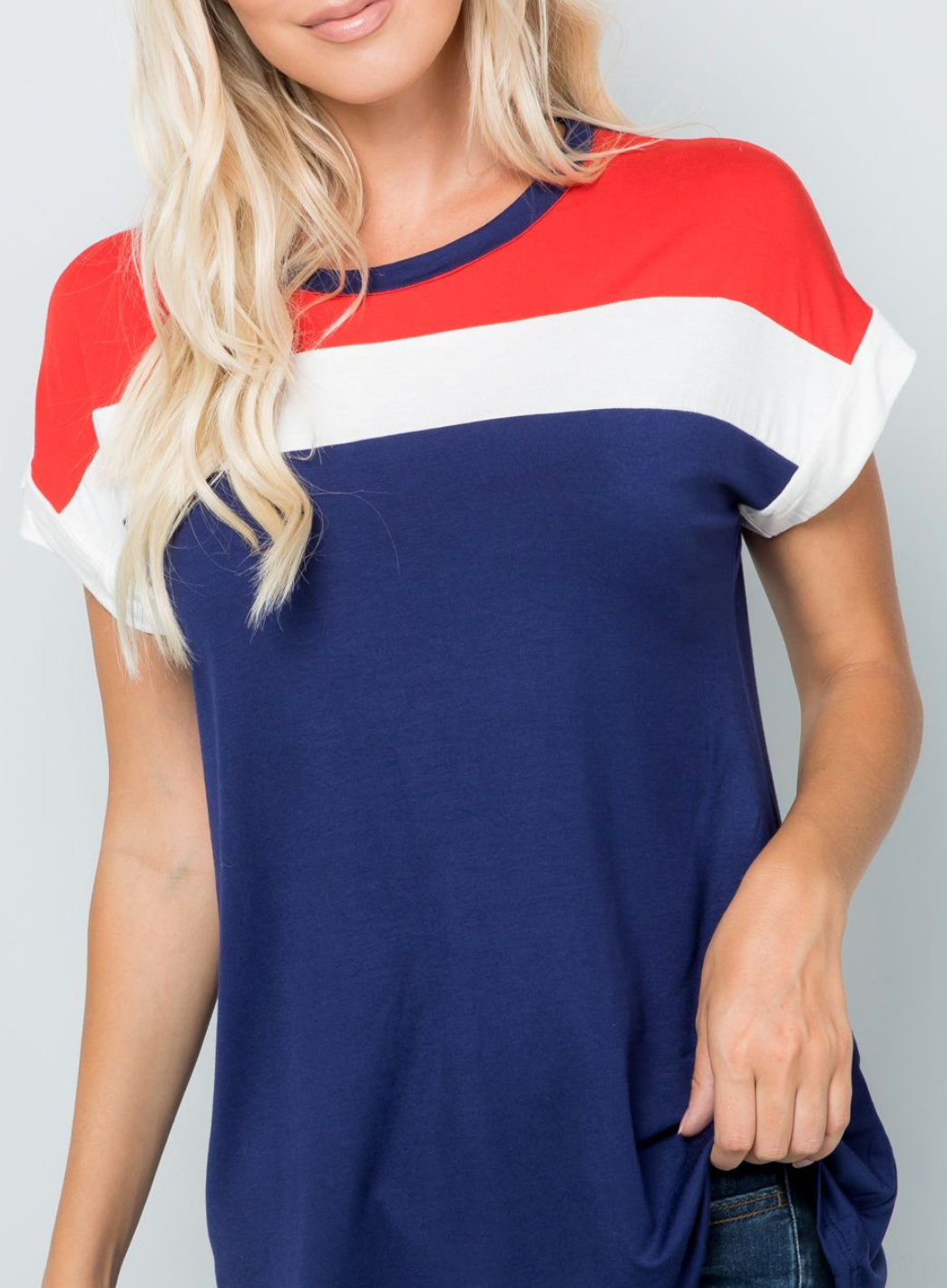 171 Red, White Navy Color Blocking