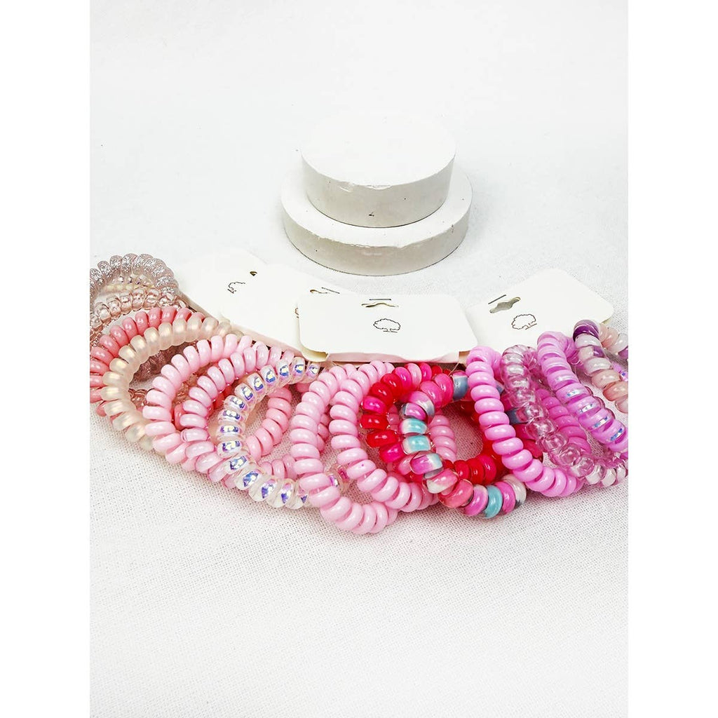 Pink Shades of Multi Shades Spiral Hair Ties