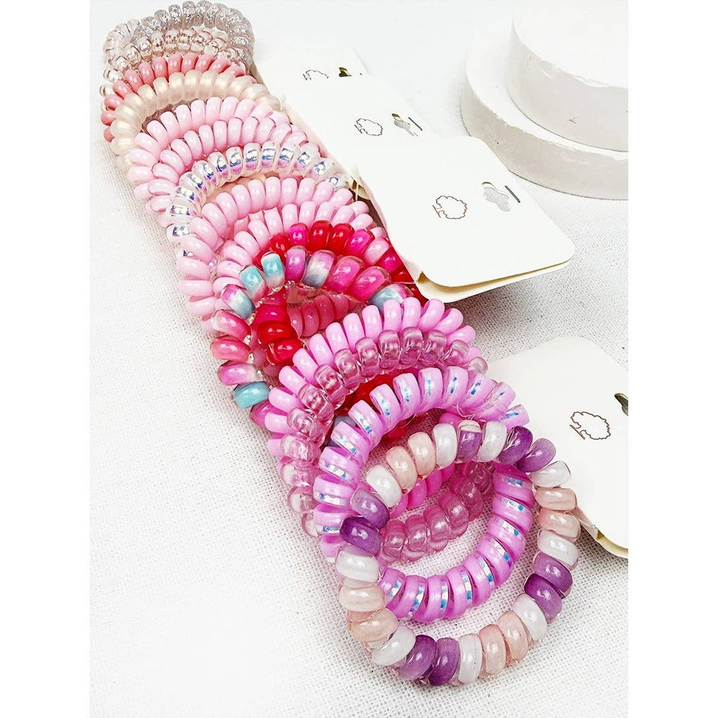 Pink Shades of Multi Shades Spiral Hair Ties