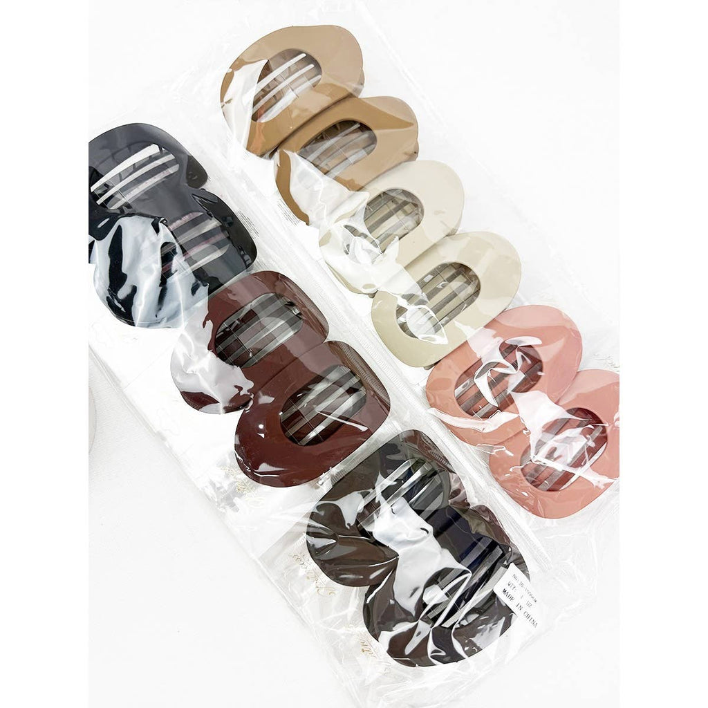 Matte Colors of French Design Flat Hair Claw Clips