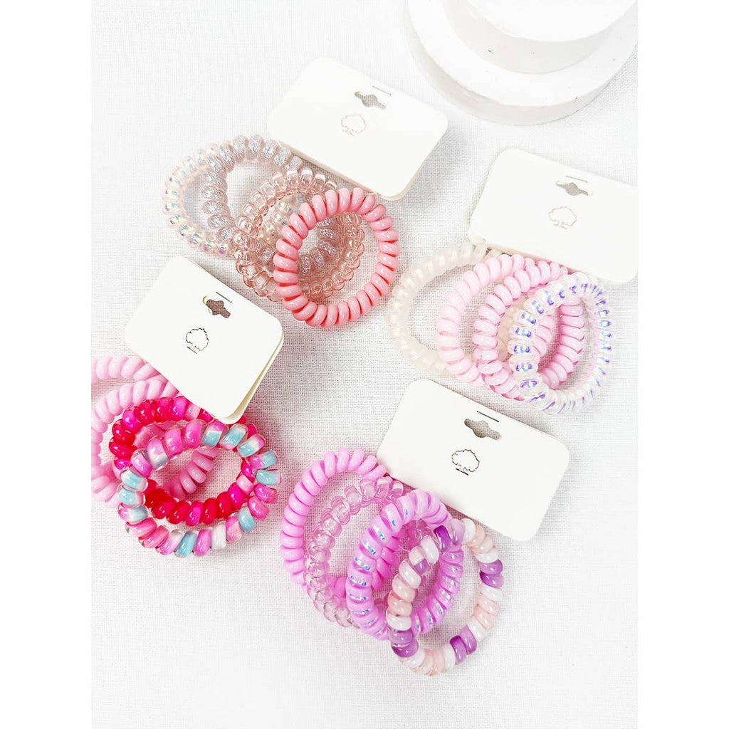 Pink Shades of Multi Shades Spiral Hair Ties