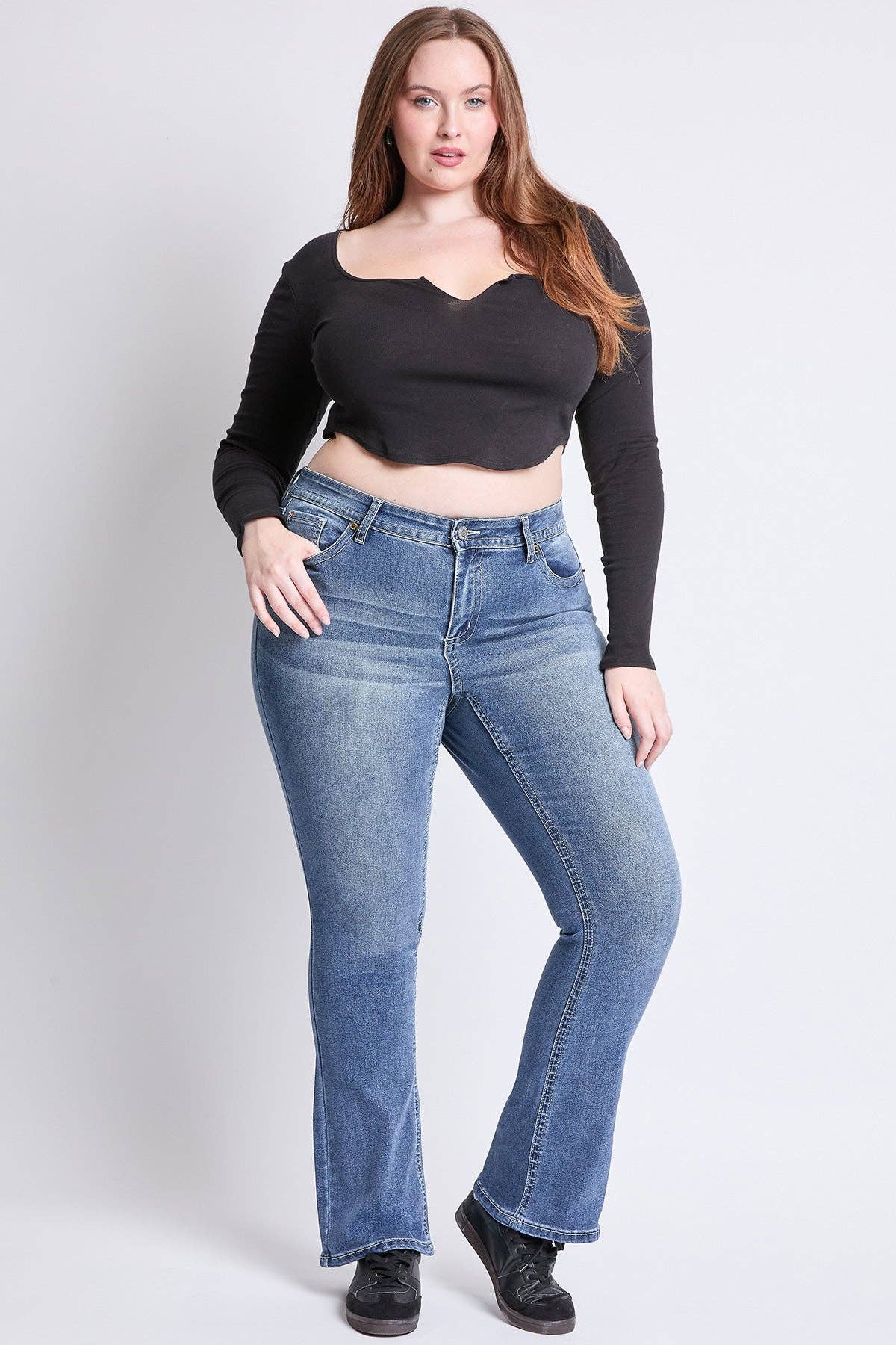 Mid Rise Stretch Bootcut Jeans
