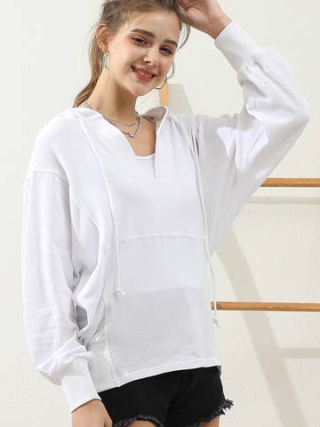 Basic Lightweight Pullover Hoodie Sweatshirt