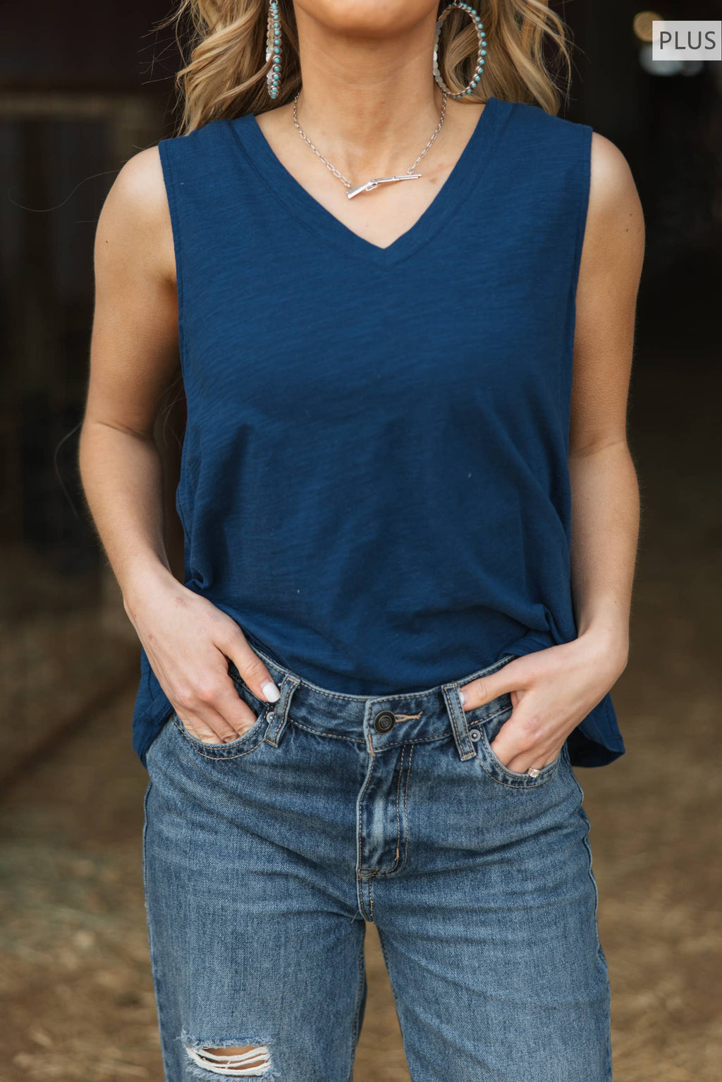 Basic V Neck Cotton Tank Top